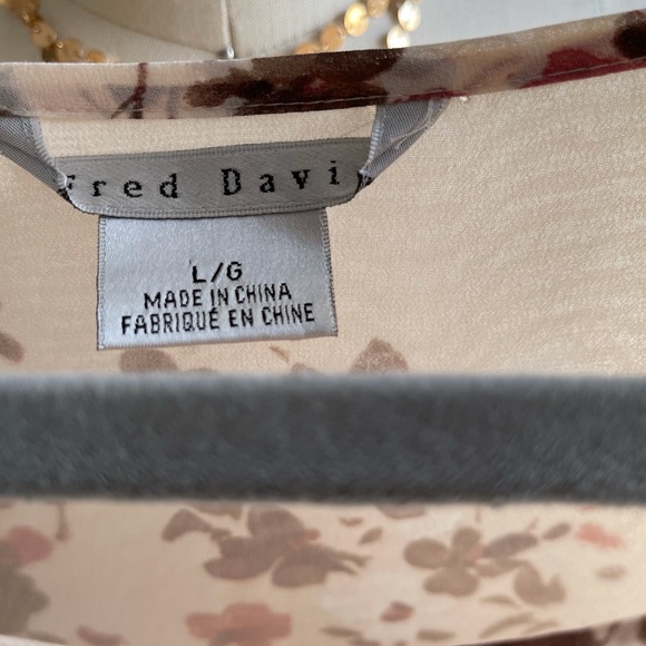 Fred David Blush Nude Floral Tunic size L - Picture 2 of 7